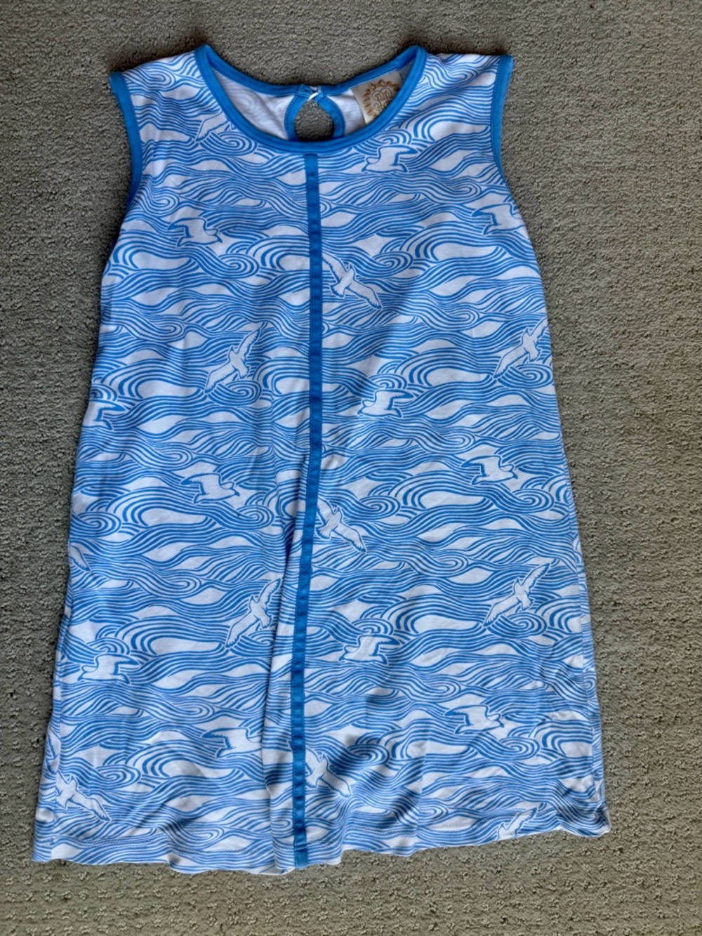 The Beaufort Bonnet Company Blue & White Wave-Print Dress